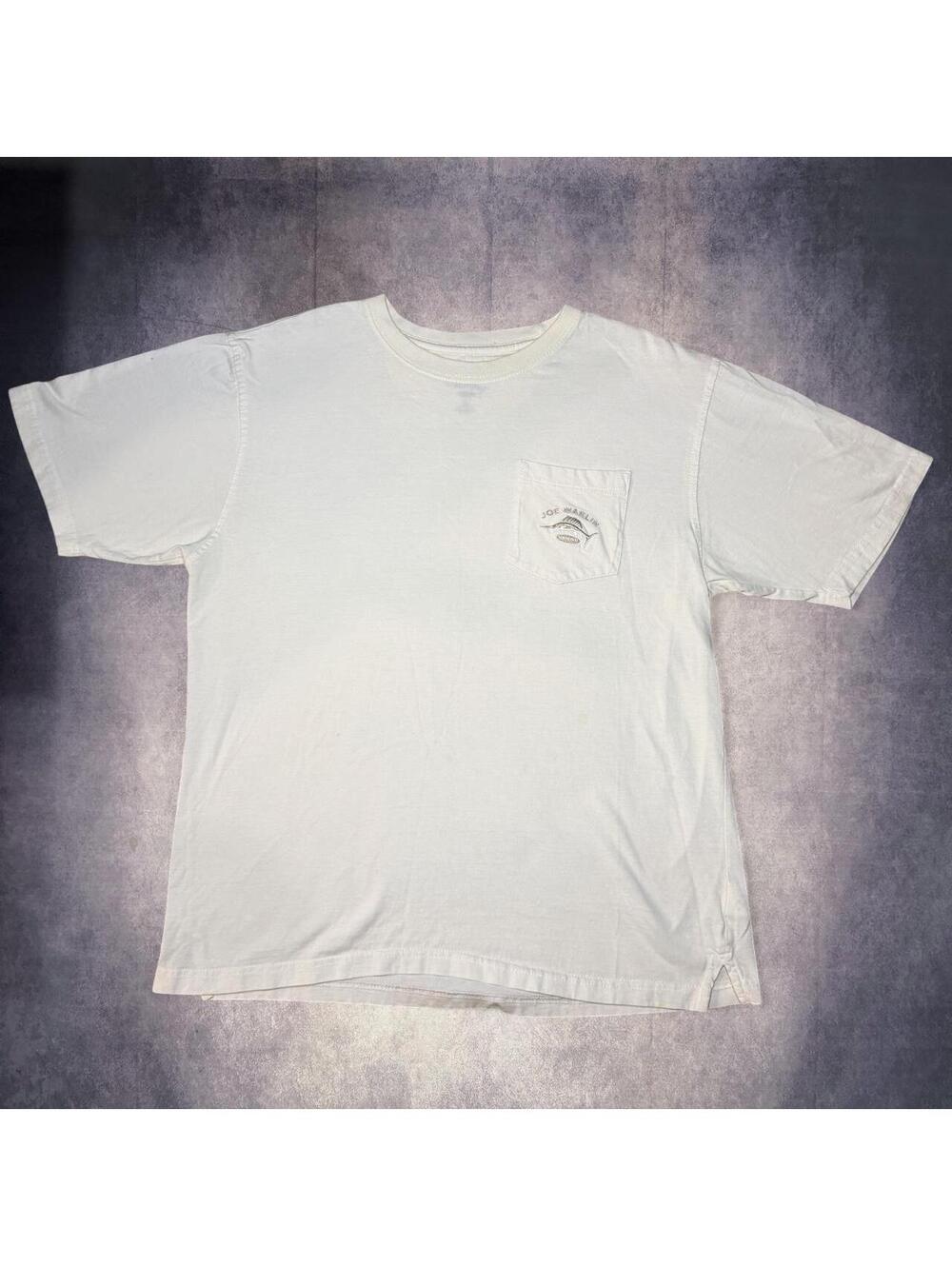 Joe Marlin Unwind white cotton t-shirt with embroidered pocket